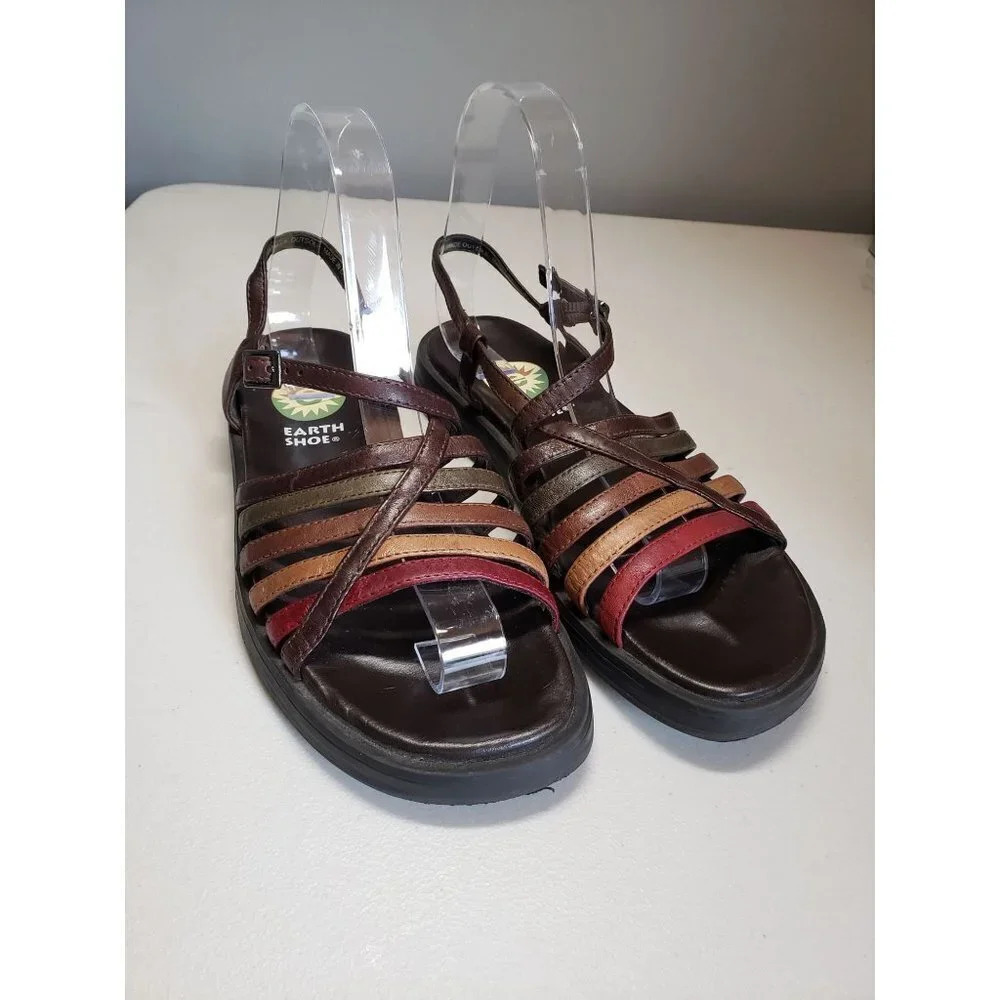 Earth Shoe Dogwood Leather Strappy Sandal Women's Size 6.5